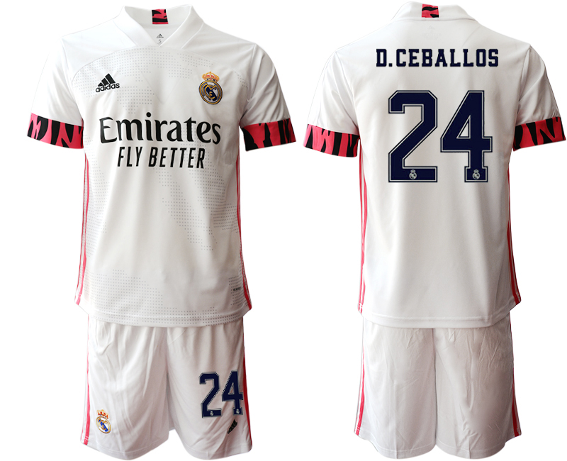 Men 2020-2021 club Real Madrid home #24 white Soccer Jerseys1